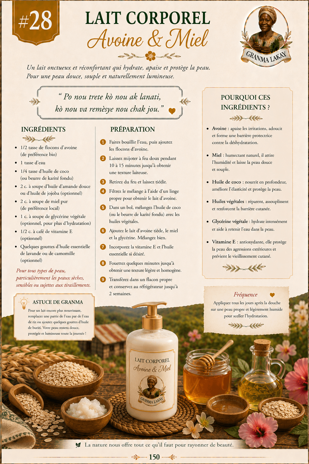 Melange Avoine et Miel pour prendre soin de la peau